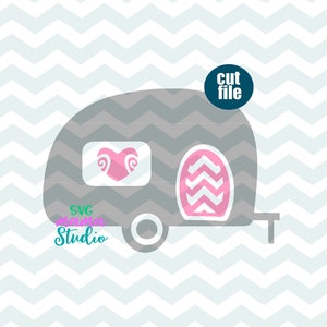 Camper svg, Happy Camper svg, dxf, png file, Camper clipart, vector file