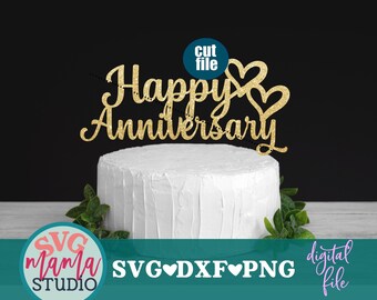 Happy Anniversary Cake Topper Etsy Happy Anniversary Cake Topper Etsy