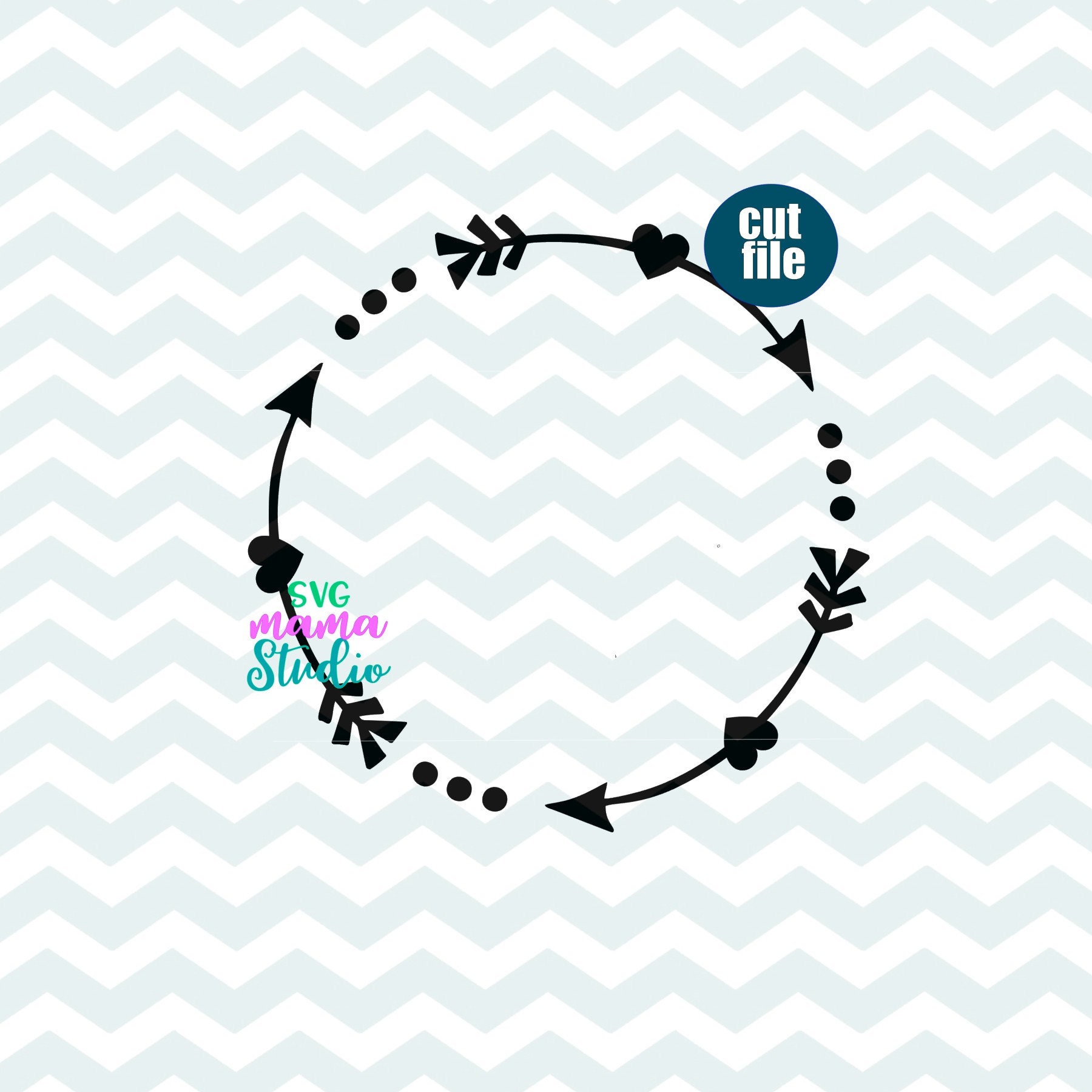 Monogram frame svg dxf png Arrow frame svg for cricut and | Etsy