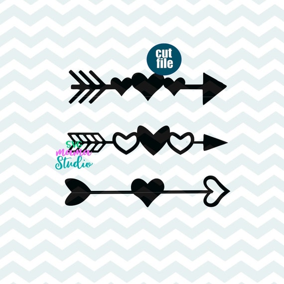 Download Arrows Svg Dxf Png Instant Download Heart Arrows Svg For Etsy