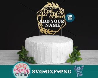 God Bless SVG - Cake topper svg - My First Holy Communion svg,  1st Communion svg, dxf, png, Christening svg, Baptismal SVG