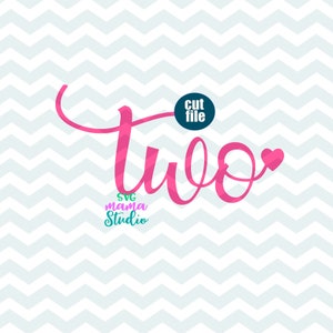 Two svg, 2nd birthday svg, dxf, png, instant download, second birthday svg, birthday svg for cricut and silhouette, 2 svg, birthday girl svg