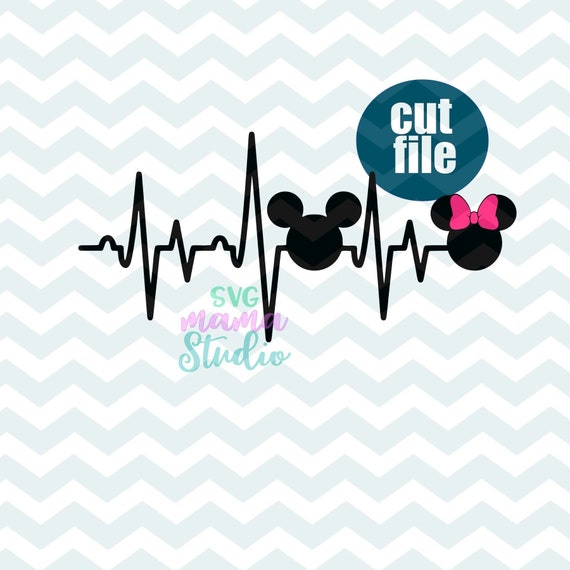 Disney Heartbeat Svg Mickey Mouse Minnie Mouse Disney Svg Etsy
