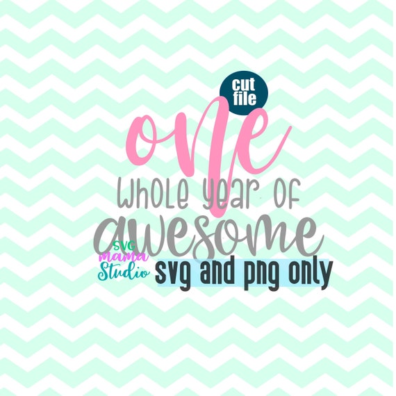 Download One Whole Year Of Awesome Svg First Birthday Svg And Png Etsy