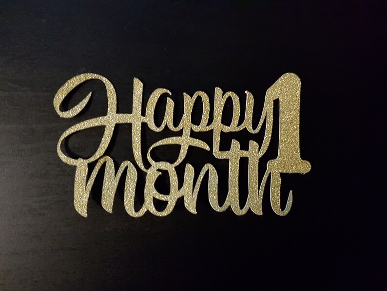 Cake topper SVG Baby svg Happy 1 month svg Baby monthly | Etsy