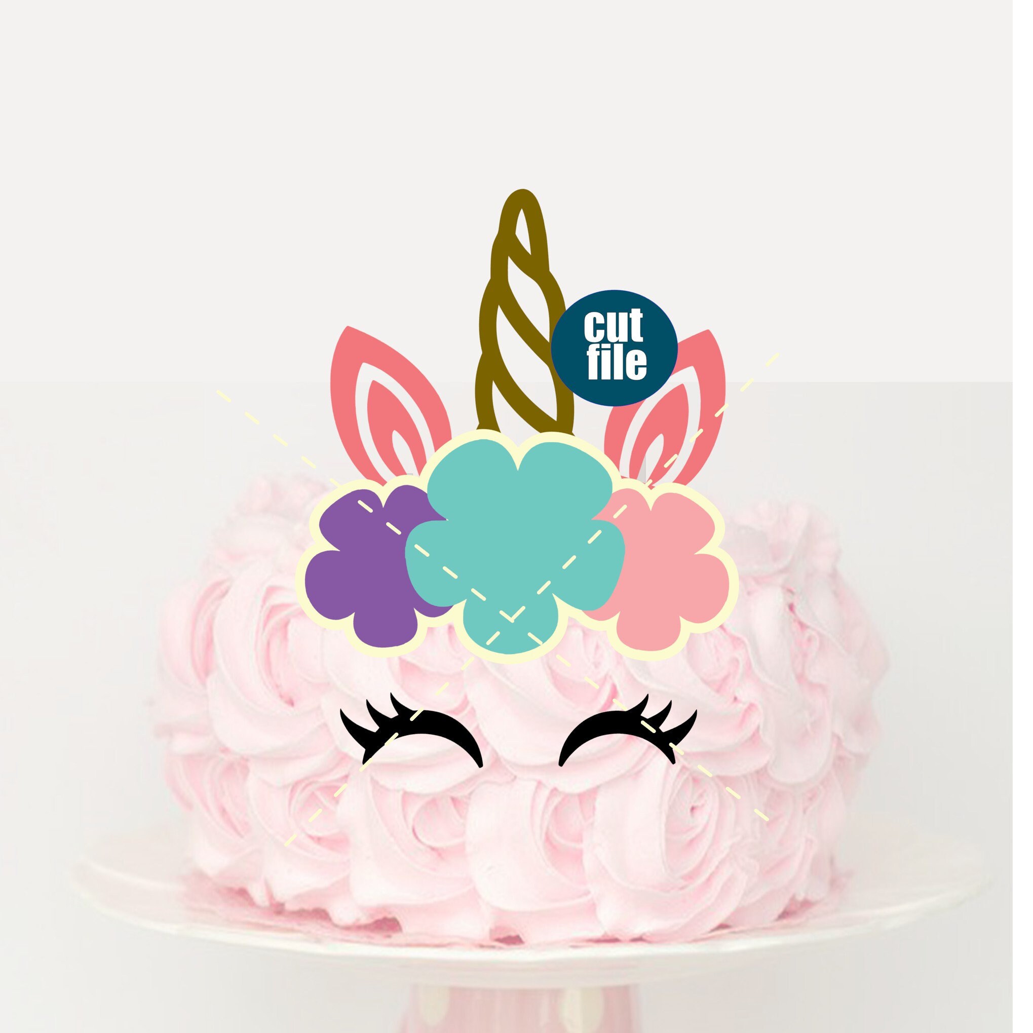 Download Unicorn Cake Topper Svg Layered Unicorn Svg Birthday Svg Etsy