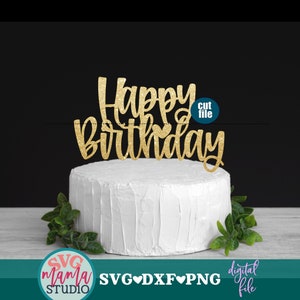 Fichier svg de gâteau - joyeux anniversaire svg, dxf, fichier png, téléchargement immédiat, svg de gâteau d'anniversaire, svg de gâteau d'anniversaire