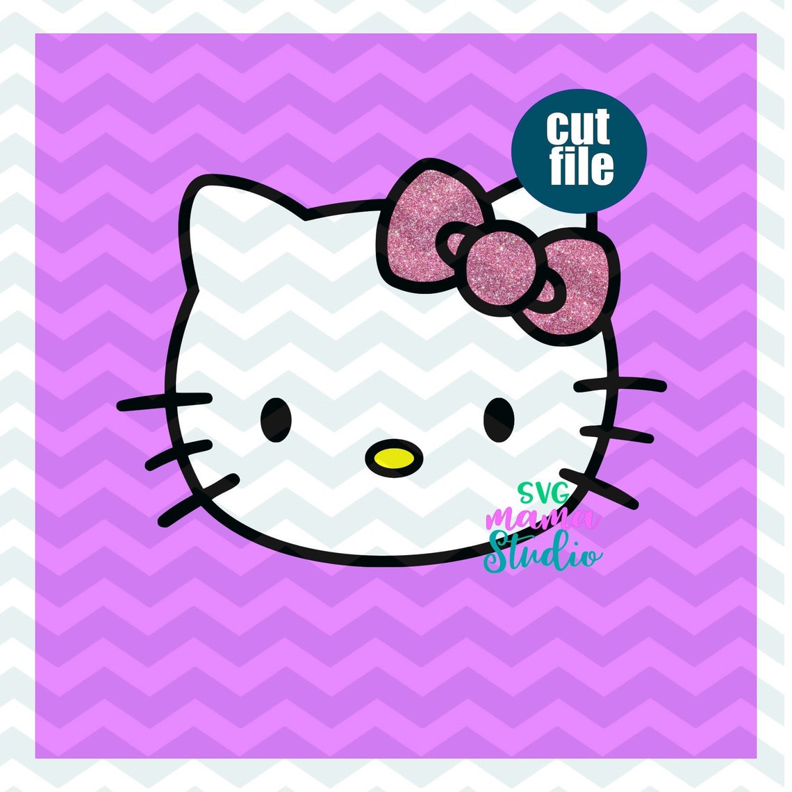 Hello Kitty svg Layered hello kitty svg dxf png file for | Etsy