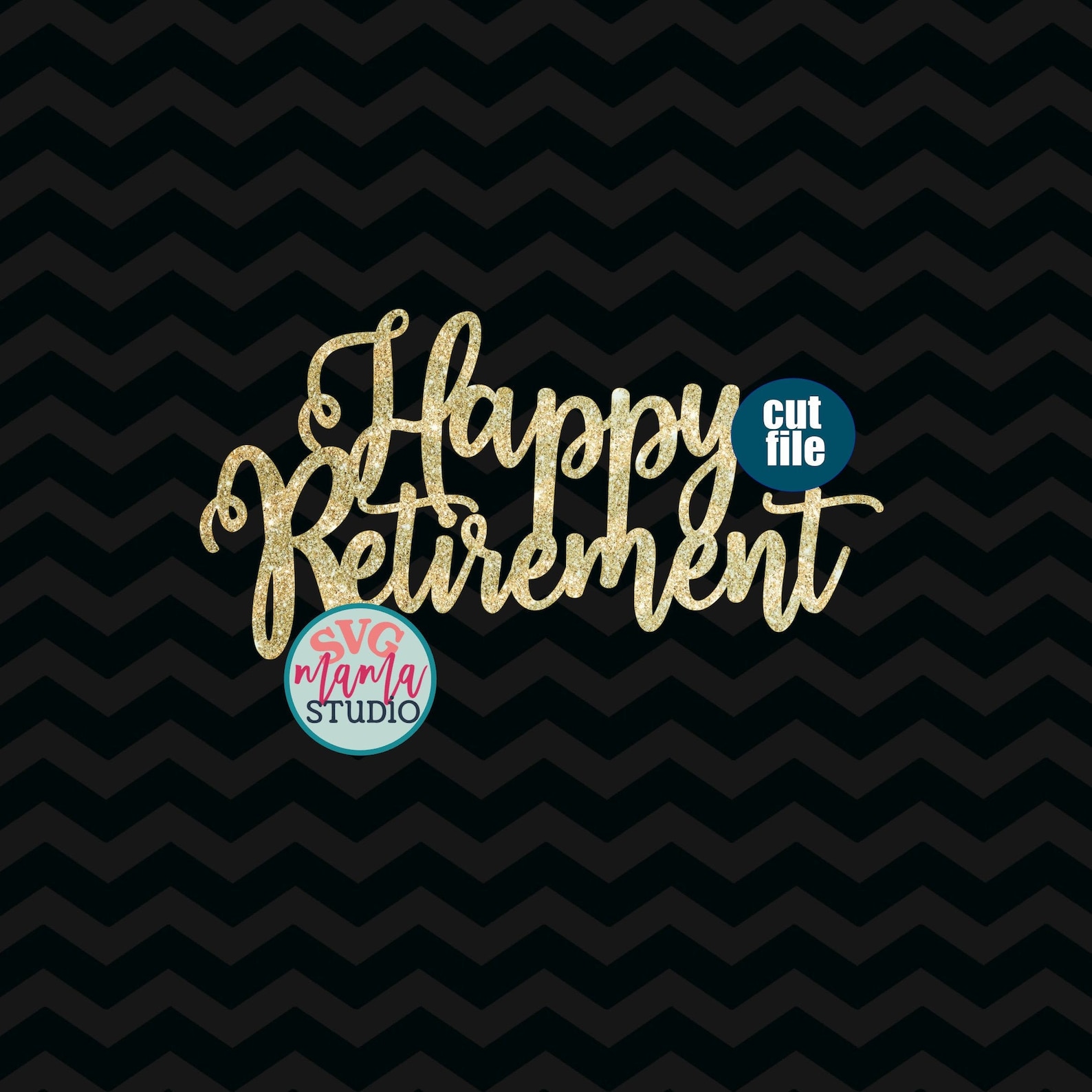 Kuchen-Topper „Happy Retirement“ In Rose Gold Mit Glitter – Perfekt Für Die Ruhestandsparty