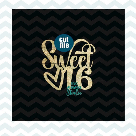 Download Sweet 16 Svg Cake Topper Svg Cut File 16th Birthday Svg Etsy