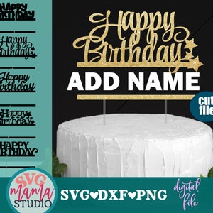 Lot de svg de gâteau, joyeux anniversaire, svg de lot d'anniversaire, dxf, png, téléchargement immédiat, lot de svg de gâteau d'anniversaire, fichiers vectoriels