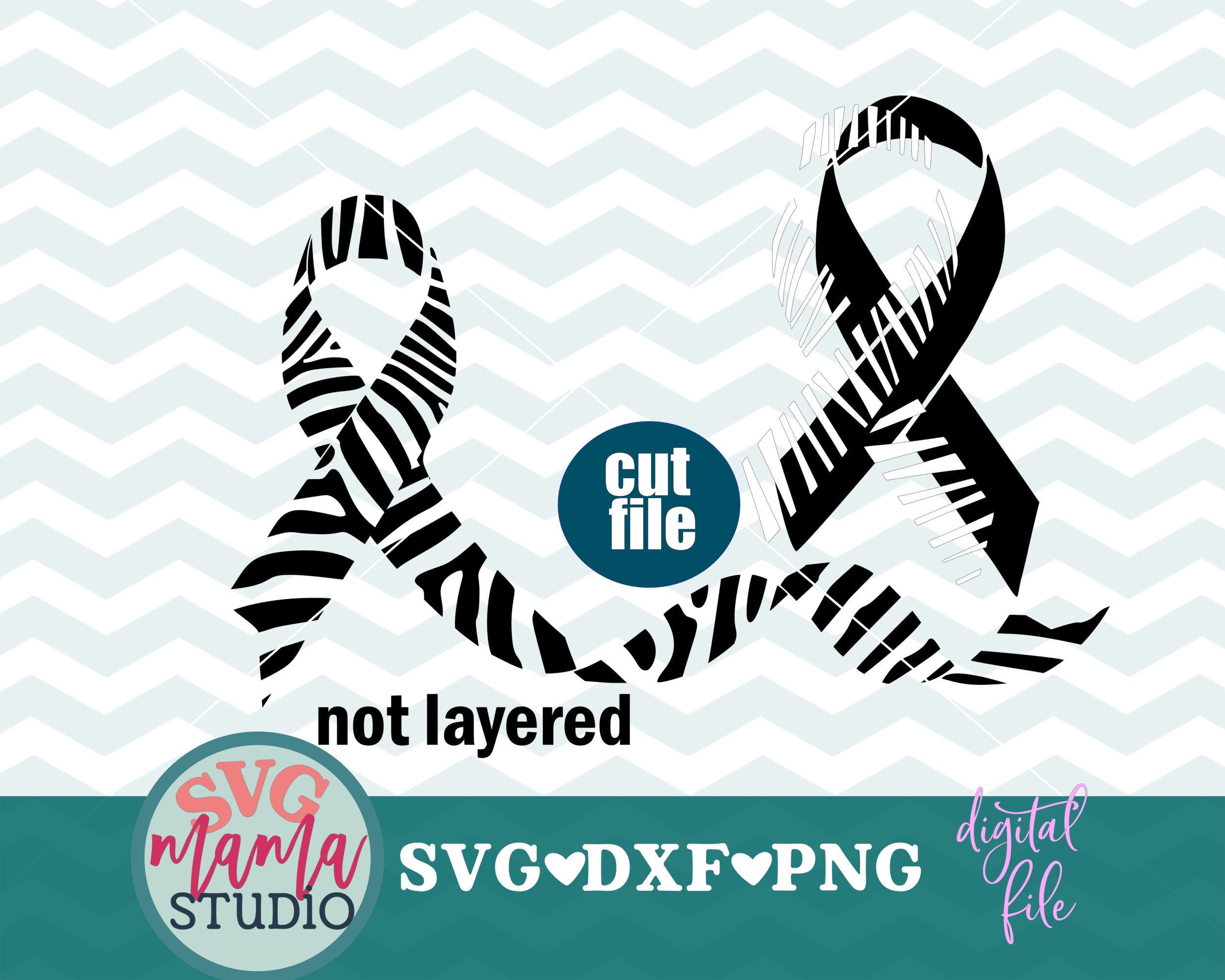 Zebra Awareness Ribbon Svg Ribbon Svg Dxf Png Black Etsy