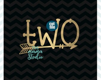 Cake Topper svg - Two svg, Second birthday svg for cricut, 2nd birthday svg, BIrthday girl svg