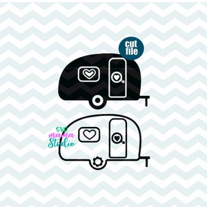 Camper svg, Camping svg, dxf, png, instant download, Camper clipart, Camper Vector, Trailer svg, Trailer svg for cricut and silhouette