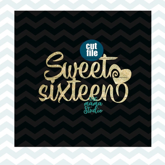 Download Sweet 16 svg Cake topper svg cut file 16th Birthday svg | Etsy