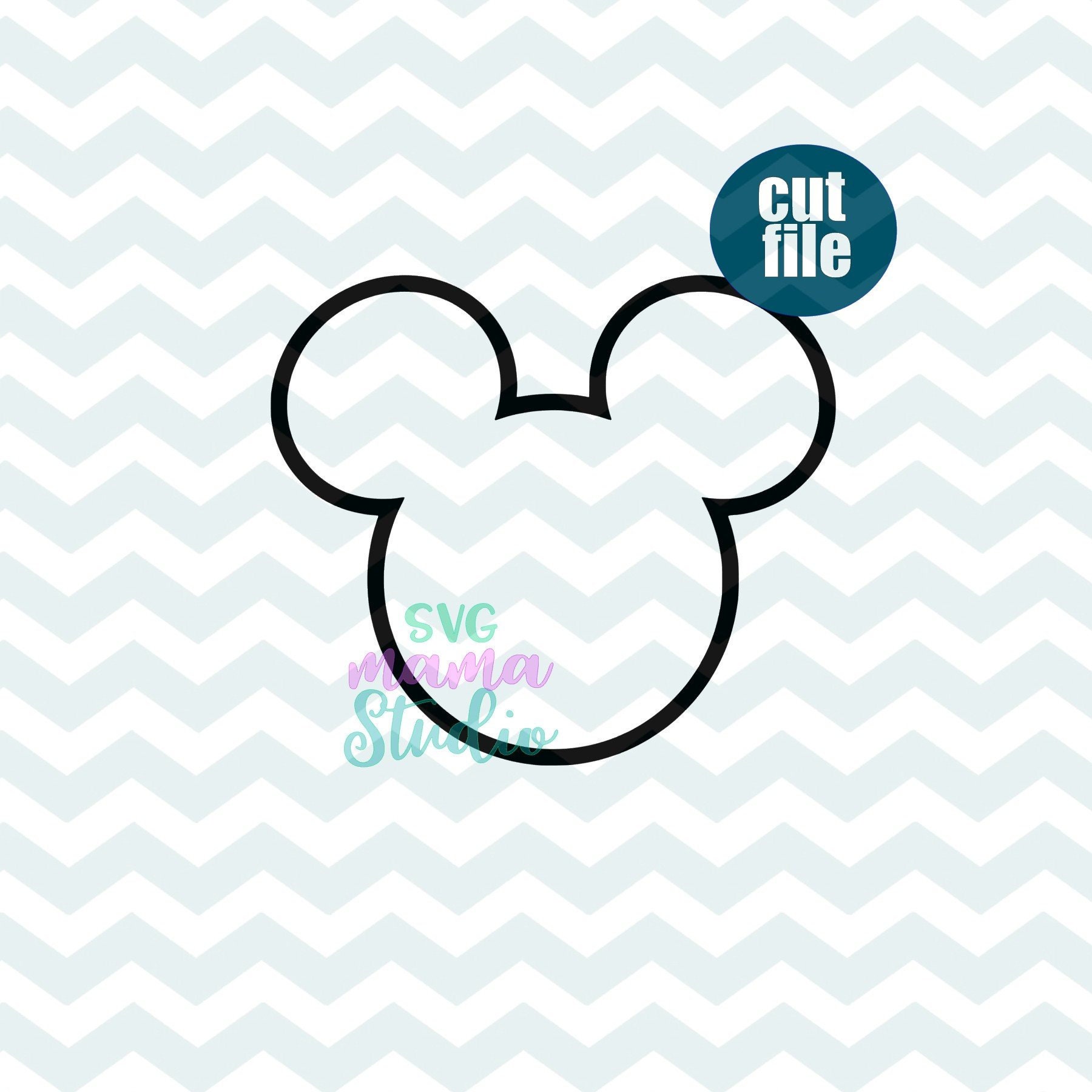 Mickey Head Outline svg, Mickey svg, dxf, png, instant download, disn…