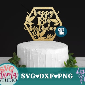 Alles Gute zum 18. Geburtstag Geburtstags-Svg, Kuchendeckel svg, Geburtstags-Svg, Dxf, PNG, 18. Geburtstag-Svg für Cricut, Achtzehnte-Svg, 18-Svg