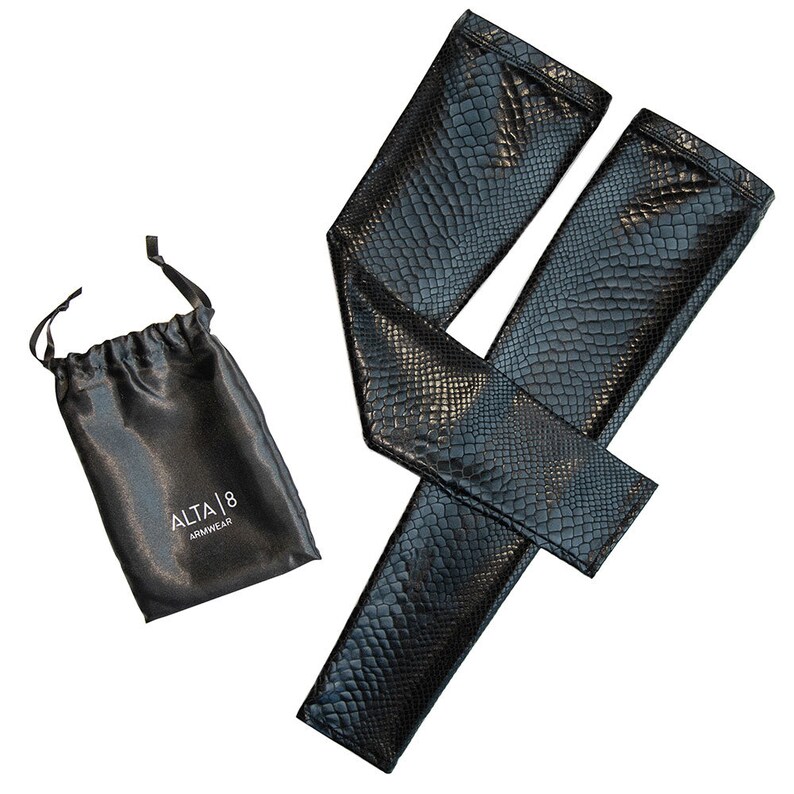 Women's Faux Black Leather Anaconda Long Fingerless Etsy