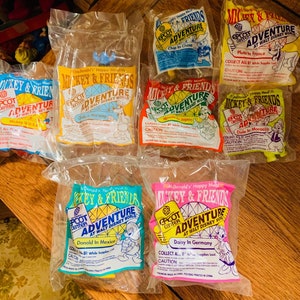 McDonald&#39;s Happy Meal 1993 Mickey & Friends Epcot Center Adventure Bagged and Unused Singles