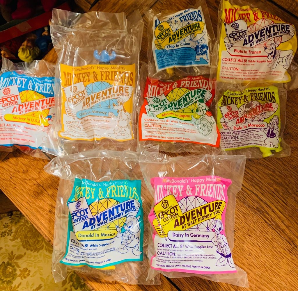 McDonald's Happy Meal 1993 Mickey & Friends Epcot Center Adventure Bagged and Unused Singles