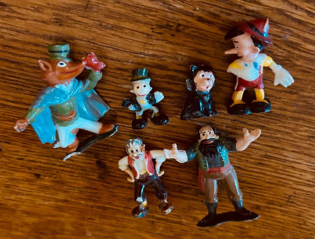 Vintage 1960s Marx Toys Disneykins Pinnochio Set of Six Figurines Etsy