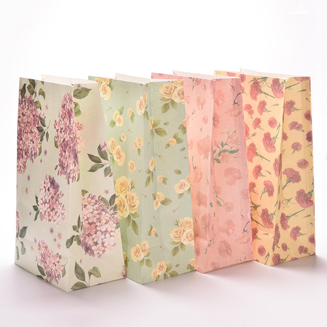 3PCS Flower Print Kraft Paper Small Gift Bags Sandwich Bread Etsy