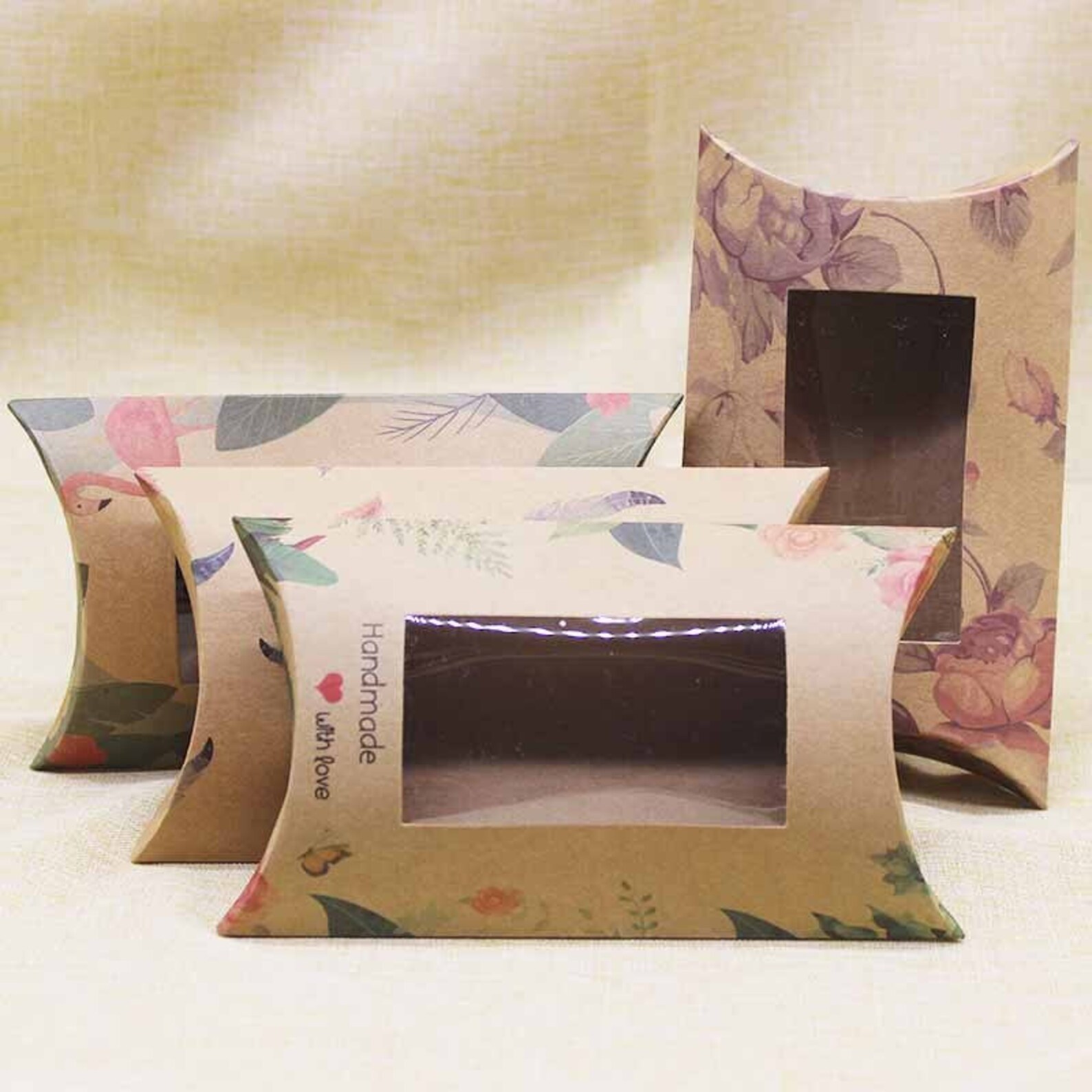 Newest large Pillow Box With window for gifts DIY Handmade Etsy