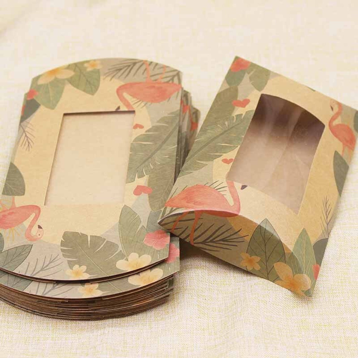 Newest large Pillow Box With window for gifts DIY Handmade Etsy