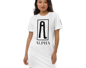 Luxury Apparel Women's Organic Cotton T-Shirt Dress Ascension High Fashion Alpha