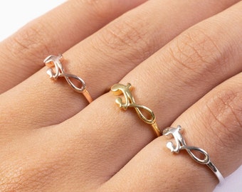 14K massivt guld mor och barn ring: Infinity Design