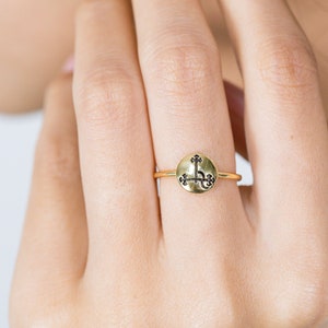 14K Solid Gold Sigil of Lilith Ring: Wiccan Pagan Jewelry