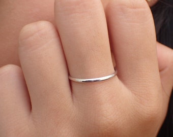 Platinum Wedding Band: 1.8mm Thin, Dainty, Stackable Ring