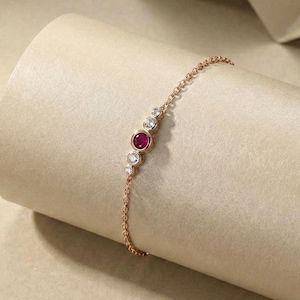 Geboortesteen juli geboortesteen natuurlijke robijn bezel in 14k goud of zilver - gepersonaliseerd cadeau bruidsmeisje