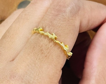 Minimalist 14K Solid Gold Rabbit Ring: Pet Lover Jewelry