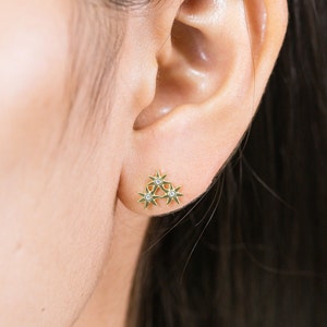 Flower Stud Earrings, 14K Gold Sunflower Studs, Dainty Stud Earrings, Tiny Flower Earrings, Sunflower Earrings, Cute Earrings