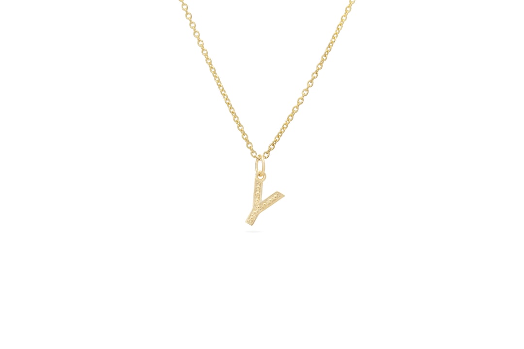 Y Initial Necklace, 14k Solid Gold Letter Necklace, Customized Necklace, Alphabet Necklace