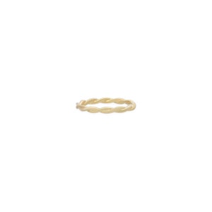 Twisted Skinny Wedding Band, 14k Solid Gold Stackable Twist Ring, Classic Twisted Plain Stacking Ring, Dainty Twist Ring image 2