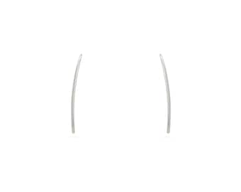 14K Solid Gold Ear Climber Earrings: Modern Minimalist Crawlers