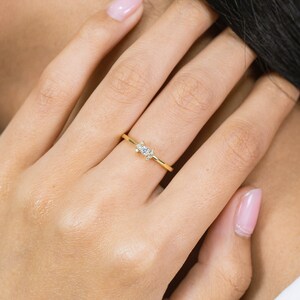 Diamond Engagement Ring, 14k Solid Gold Diamond Wedding Ring, Diamond Promise Ring, Anniversary Ring image 4
