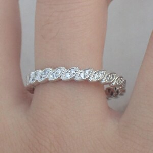 14k volledige eeuwigheid art-decoband stapelringen vintage geïnspireerde diamanten band 14k massief gouden diamanten trouwring volledige eeuwigheid art deco band