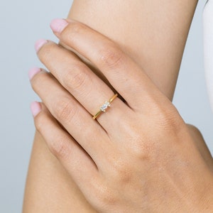Diamond Engagement Ring, 14k Solid Gold Diamond Wedding Ring, Diamond Promise Ring, Anniversary Ring image 5