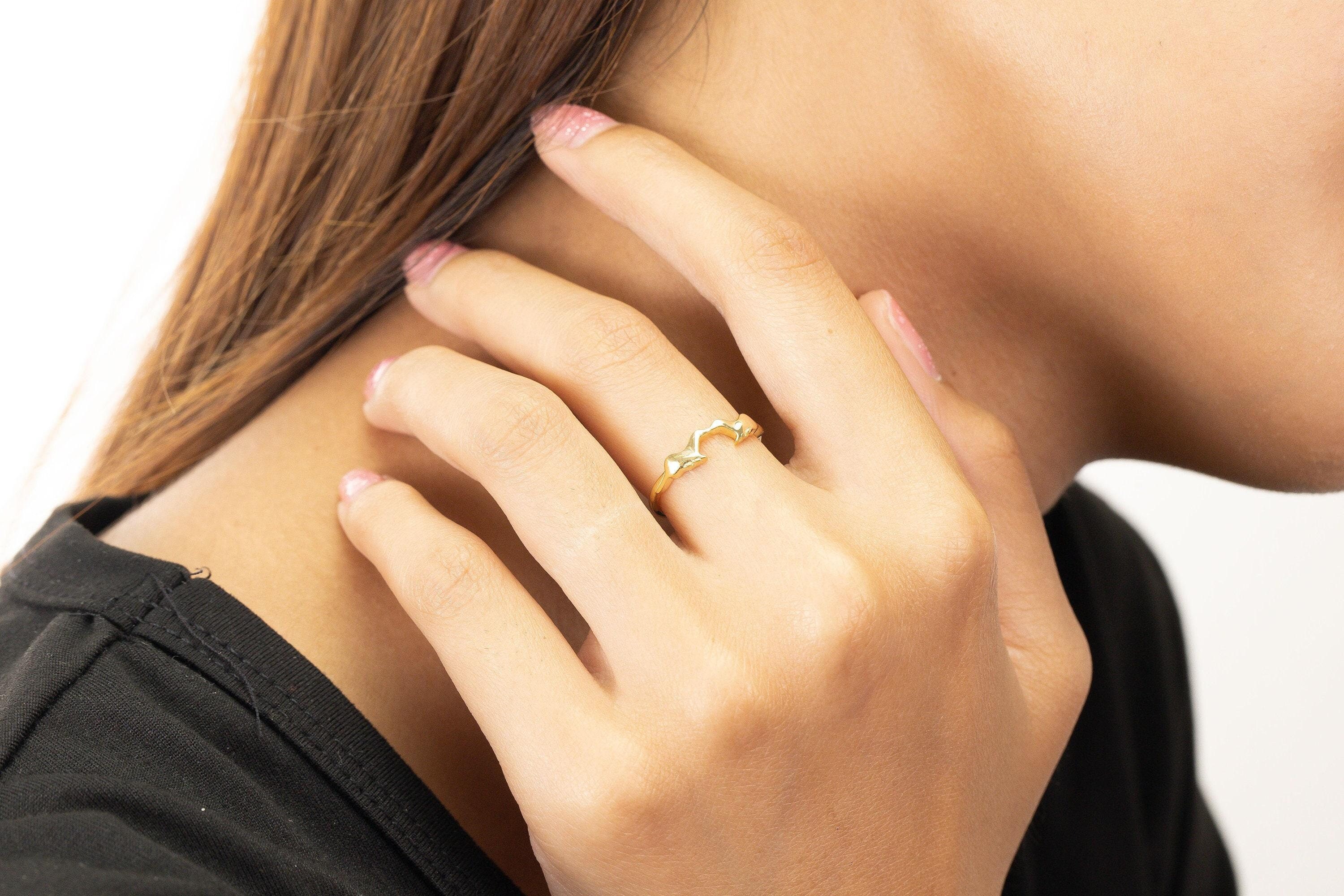 Minimalist Sea Otter Ring, 14K Solid Gold Otter Jewelry, You and Me Ring, He and Her Ring, Animal Lover Ring