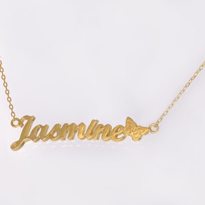 Jasmine Name Necklace, Personalized Name Necklace, Custom Name Jewelry, Name Necklace for Women, Layering necklace image 4