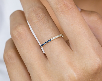 Micro pave sapphire band best sale