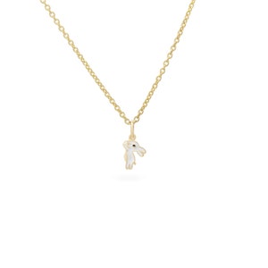 Rabbit Pendant Necklace, 14k Solid Gold Bunny Pendant Necklace, Rabbit Charm Necklace, Animal Necklace, Animal Lover Gift