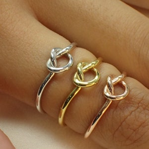 14K Solid Gold Knot Ring: Mother Daughter Unity Rings