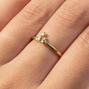 14K Solid Gold Dog and Cat Ring: Minimalist Pet Jewelry