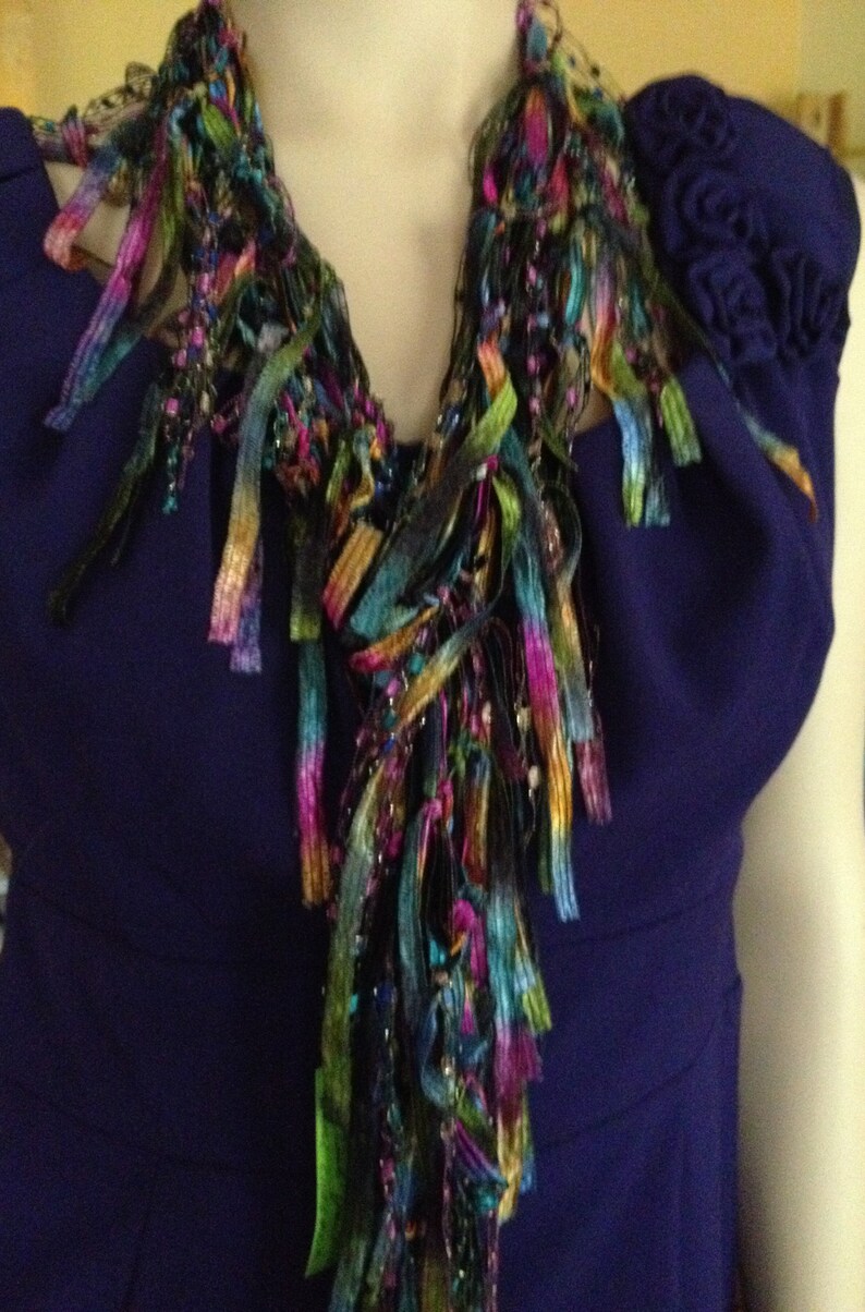 Colorful light scarf fancy scarf gift for mom ribbon scarf Etsy