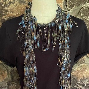 Elegant scarf for women, Dress scarf, Elegant accessories, Earth tone accessories, Scarf necklace, Cowboy scarf, Best gift for mom under 30 image 4
