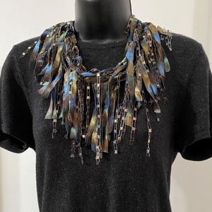 Elegant scarf for women, Dress scarf, Elegant accessories, Earth tone accessories, Scarf necklace, Cowboy scarf, Best gift for mom under 30 image 2